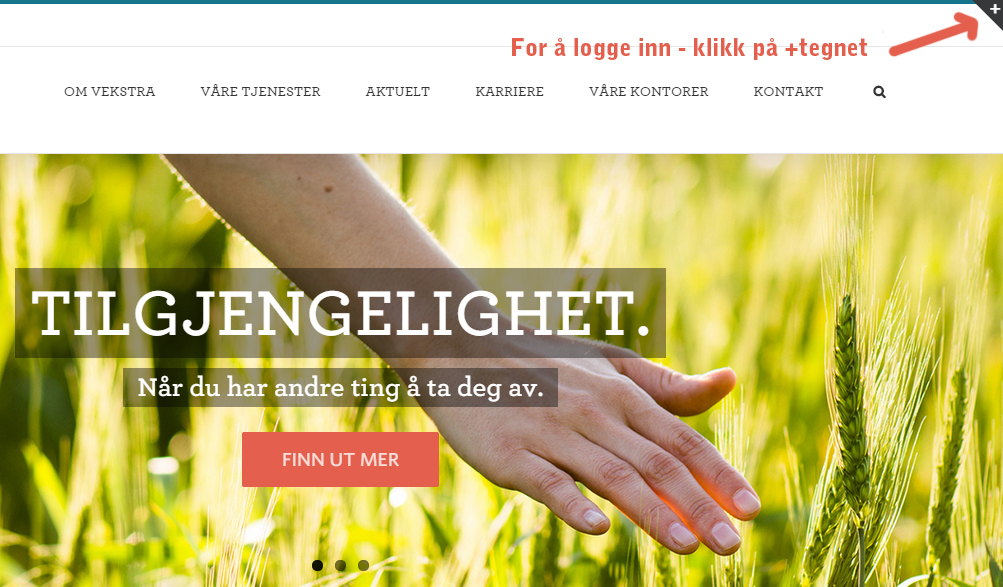 Snarvei til innlogging på Vekstra